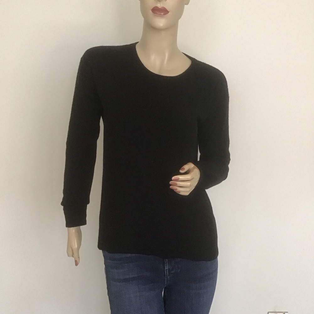 Princesse Tam Tam Paris Black 100% Cashmere Crew Neck Pullover Sweater FR T2 M‎